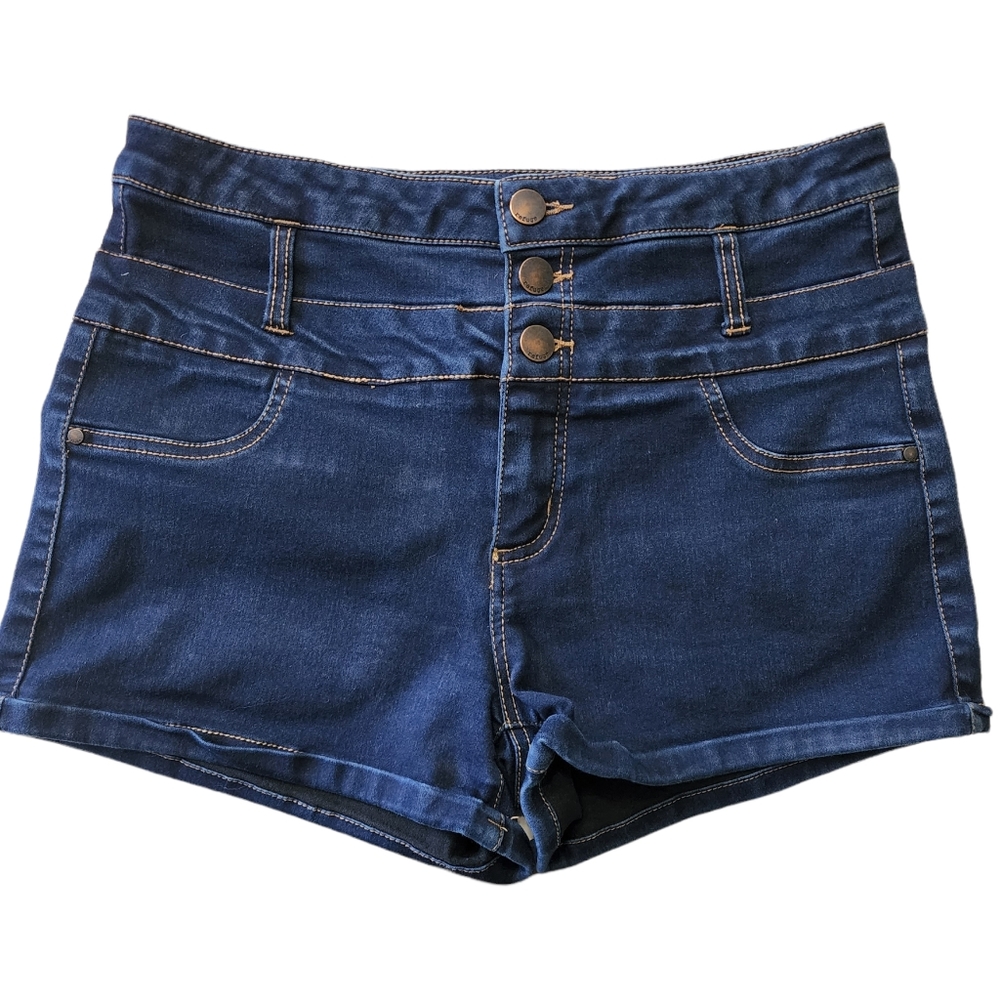 Women's Refuge Hi Rise Strech 3 Button Jean Shorts Sz 8